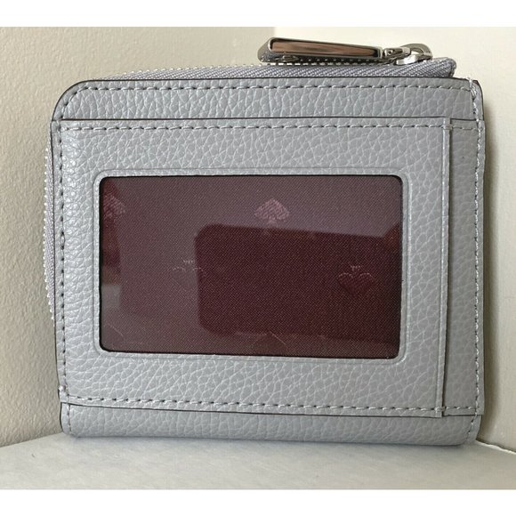New Kate Spade Eva small L-zip Bifold wallet Nimbus Grey - Picture 1 of 4
